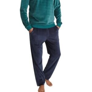 MARINE LAYER Organic Cotton Pull On Velour Sweatpants in India Ink Blue  SZ S
